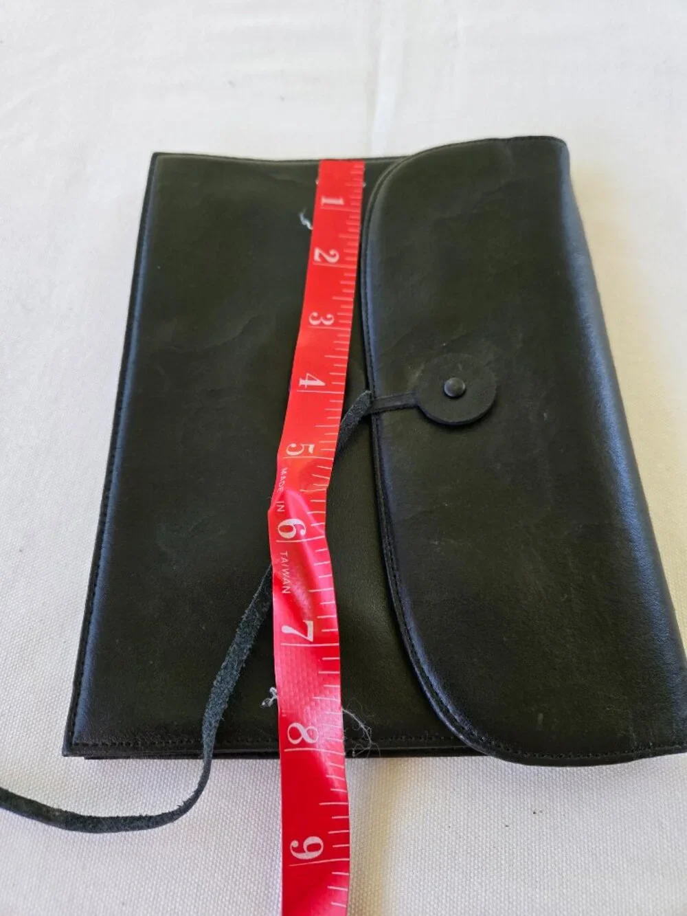 Punctuate Brand Black Leather Folio Pouch Folder